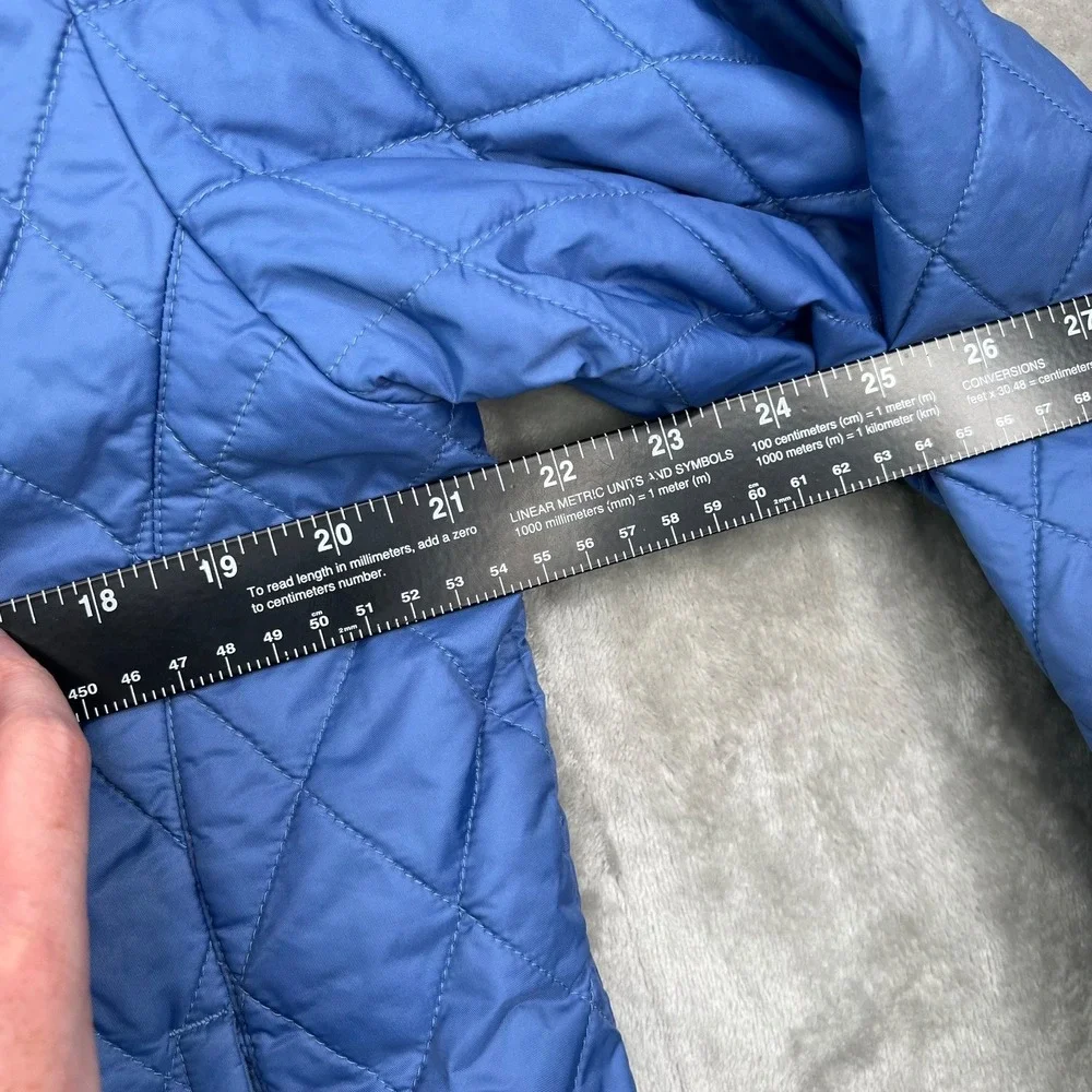 Lands End Quilted Full Zip Jacket Womens Large Blue Thermolite Puffer - Picture 12 of 14